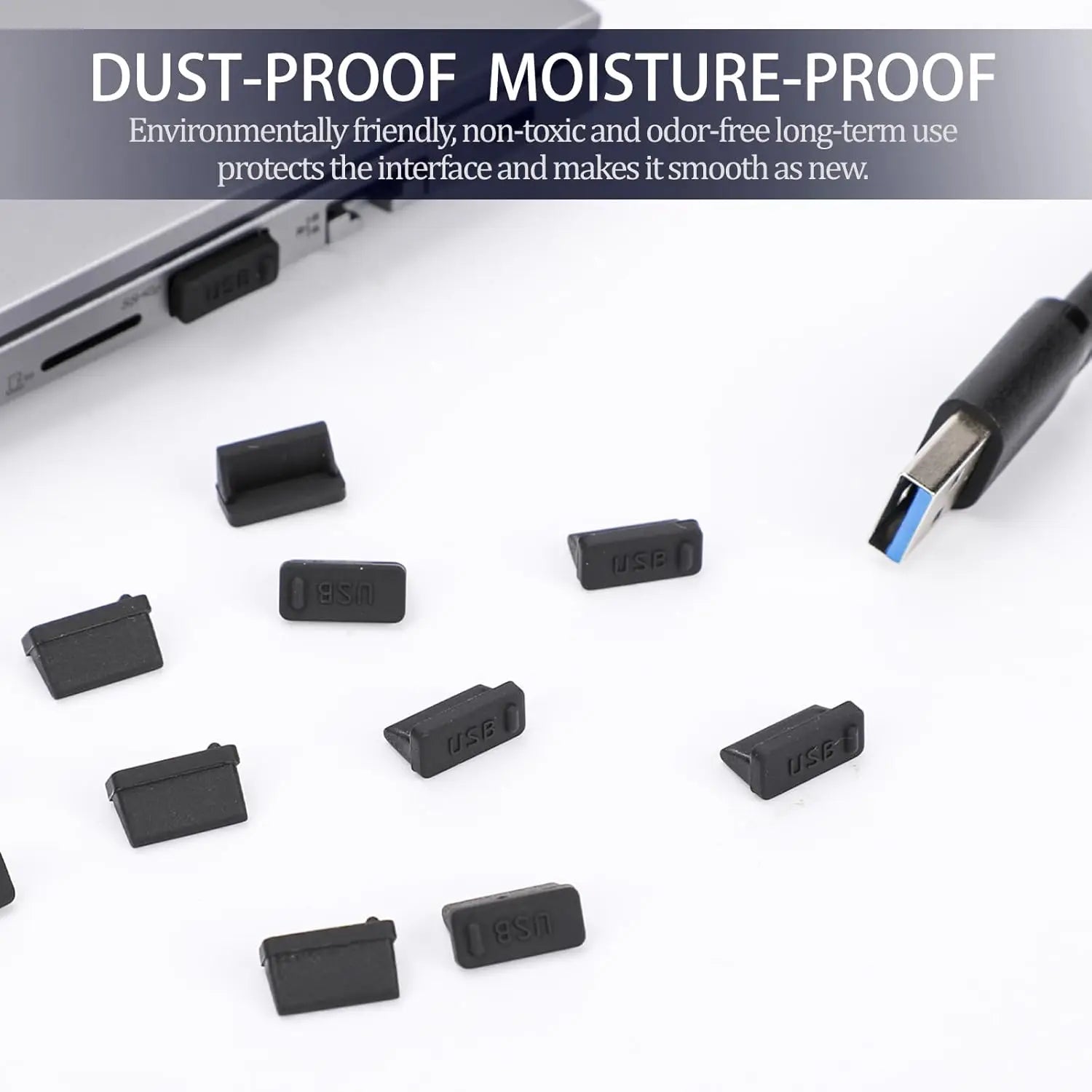 Silicone USB-A Dust Plugs For Laptops